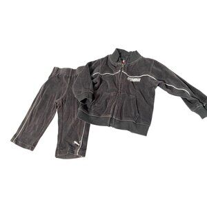 Vintage Puma Boys infant baby size 12 months Gray White Velour 2 piece Athletic